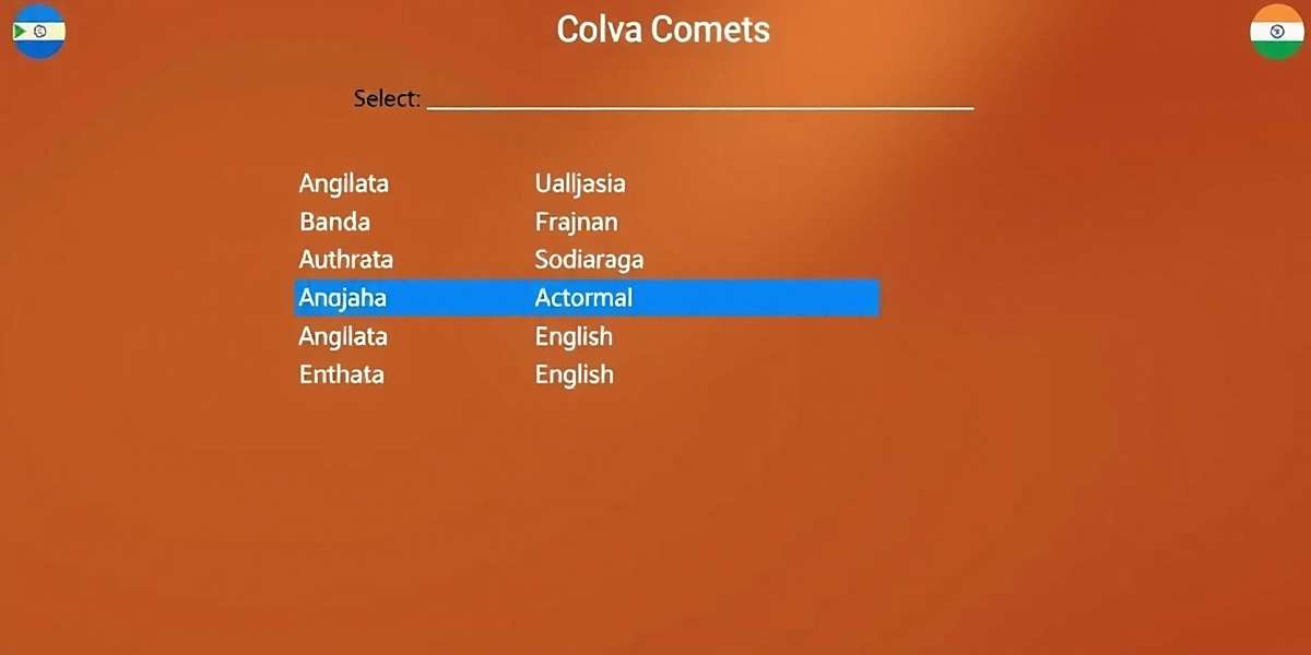 Regional Language Support in Colva Comets Colva Comets language selection screen showing 12 Indian languages and English options